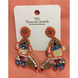 NWT Treasure Jewels Beaded Koi Fish Hand Made Earrings